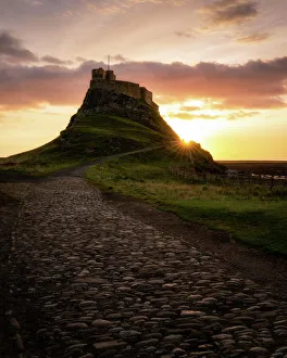 Dramatic Sky Gallery: Lindisfarne Castle at sunrise, Holy Island, Northumberland, England, United Kingdom