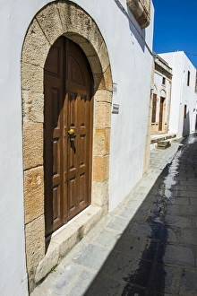 Closed Prints: Lindos, Rhodes, Dodecanese Islands, Greek Islands, Greece, Europe