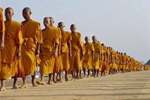 Thai Ethnicity Prints: Line of monks in procession