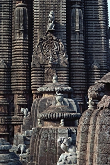 Bhubaneshwar Prints: Lingaraja temple, Bhubaneswar, Orissa state, India, Asia