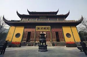 Hangzhou Prints: Lingyin Temple built in AD 326 in Lingyin Temple Forest Park, Hangzhou