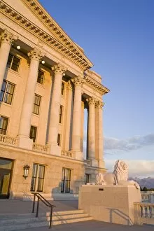 Images Dated 9th July 2010: Lion sculpture on the State Capitol Building, Salt Lake City, Utah, United States of America