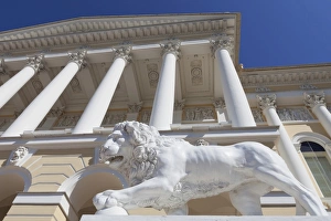 Russian Museum Prints: Lion statue outside the Russian Museum, St. Petersburg, Russia, Europe