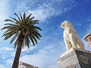 Samos Prints: Lion Statue at Pythagora Main Square