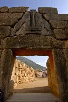 Lion Collection: Lions gate at Mycenae, UNESCO World Heritage Site, Peloponnese, Greece, Europe