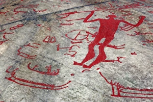 Rock Art Prints: Litsleby Bronze Age rock carvings with the god Odin