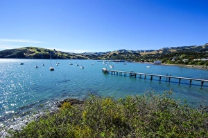 Canterbury Prints: Little boats in the Akaroa harbour