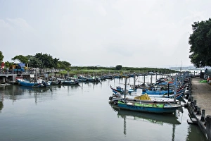 Taiwan Prints: Little boats, Guandu Nature Park, Guandu, Taipeh, Taiwan, Asia