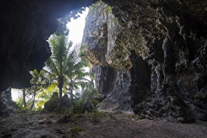New Caledonia Prints: Little chapel in the grey Lekiny cliffs, Ouvea, Loyalty Islands, New Caledonia, Pacific