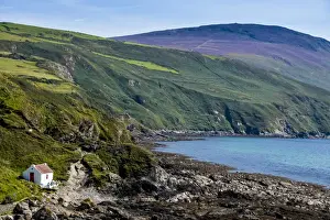 Isle Of Man Prints: Little cottage on the coast of Isle of Man, crown dependency of the United Kingdom