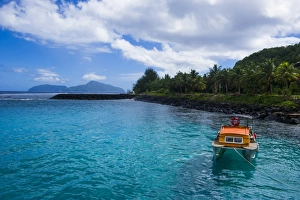 American Samoa Prints: The little harbour of Tau Island
