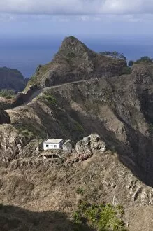 Little house in mountain landscape, San Antao, Cape Verde Islands, Africa