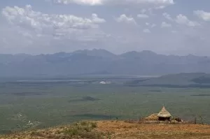Little hut overlooking the Omo Valley, Ethiopia, Africa