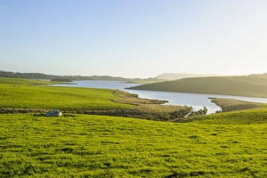Catlins Prints: Little lake in green fields, the Catlins, South Island, New Zealand, Pacific