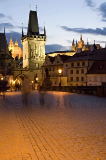 Czech Prints: Little Quarter Bridge Tower, with St. Vituss Cathedral, in the distance