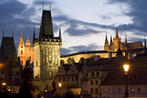 Images Dated 30th May 2007: Little Quarter Bridge Tower, St. Vituss Cathedral, Royal Palace and Castle from Charles Bridge