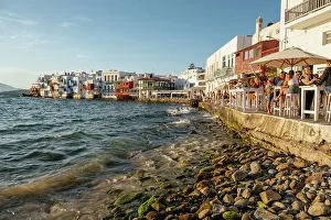Scenic Landscape Prints: Little Venice at sunset, Chora (Mykonos Town)