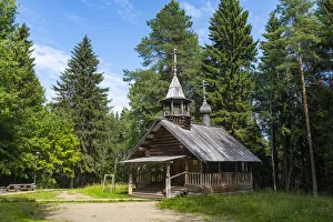 Arkhangelsk Prints: Little wooden chapel, Malye Korely, Little Karelia, Arkhangelsk, Russia, Europe