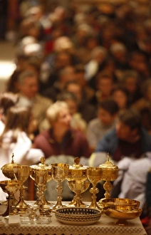 Images Dated 18th March 2008: Liturgical objects, Taninges, Haute Savoie, France, Europe