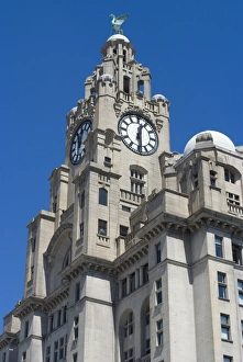 Liverpool Prints: The Liver Building, one of the Three Graces, Liverpool, Merseyside, England