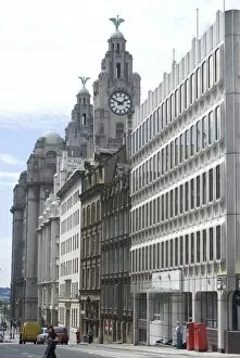 Images Dated 23rd June 2009: The Liver Building, one of the Three Graces, Liverpool, Merseyside, England