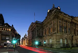 Light Trail Prints: Liverpool Town Hall and the Liver Building at night