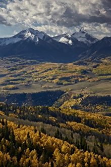 Autumnal Scene Prints: Lizard Head and yellow aspens in the fall, Uncompahgre National Forest, Colorado