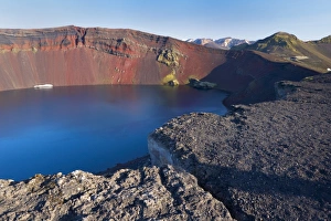 Images Dated 10th July 2009: Ljotipollur crater lake in the Landmannalaugar area, Fjallabak region, Iceland