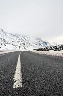 Road Marking Prints: Llanberis Pass (Bwlch Llanberis) at Pen-y-Pass