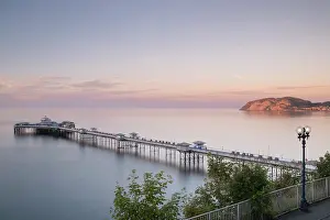 Aesthetic Prints: Llandudno Pier and the Little Orme from the Promenade at sunset