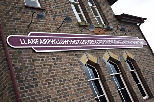 Windows Prints: Llanfair PG train station, the longest town name in the world, Wales, United Kingdom