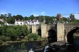 Townscape Prints: Llangollen, Dee Bridge, one of the Seven Wonders of Wales, Dee River, Dee Valley