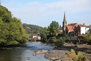 Townscape Prints: Llangollen, Dee River, Dee Valley, Denbighshire, North Wales, Wales, United Kingdom