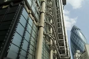 Office Building Collection: The Lloyds Building and Swiss Re Building (Gherkin), City of London, London