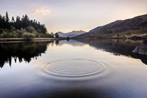 Ripple Prints: Llynnau Mymbyr Lake at sunset, Capel Curig, Snowdonia National Park, North Wales