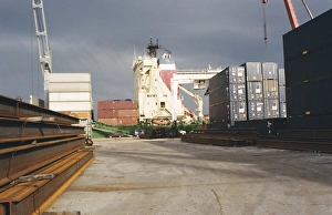 Loading of container ship