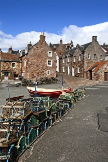 Lobster Pots Prints: Lobster pots at Crail Harbour, Fife, Scotland, United Kingdom, Europe