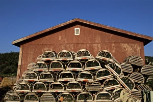 Lobster Trap Prints: Lobster traps, Cape Breton, Canada, North America