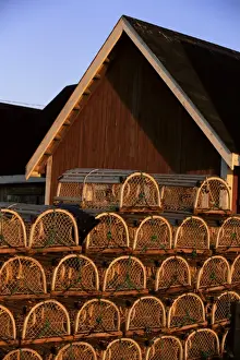 Lobster Trap Prints: Lobster traps in Rustico harbour, Prince Edward Island, Canada, North America