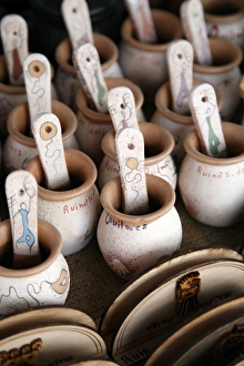 Ceramics Prints: Local clay souvenirs sold in Quilmes, Salta Province, Argentina, South America
