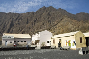 Fogo Prints: Local school in the volcanic caldera, Fogo (Fire), Cape Verde Islands, Africa
