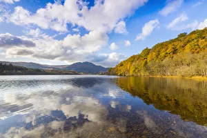 Stirling Prints: Loch Achray and Ben Venue, autumn colours, Stirling, Scotland, United Kingdom, Europe