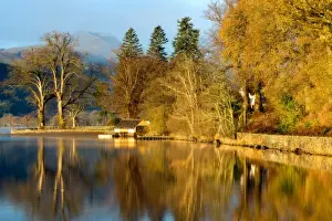 Boathouse Prints: Loch Ard boathouse in autumn, Trossachs National Park, Stirling Region, Scotland