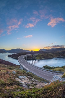 Loch a Chairn Bhain, Kylesku, Kylesku Bridge, a landmark on the North Coast 500 Tourist Route