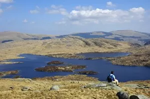 Images Dated 19th April 2009: Loch Enoch from Merrick, Galloway Hills, Dumfries and Galloway, Scotland, United Kingdom, Europe