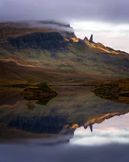 Loch Fada and the Old Man of Storr, Isle of Skye, Inner Hebrides, Scotland