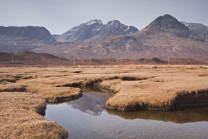 Loch Slapin and the mountain range of Strathaird on the Isle of Skye, Inner Hebrides, Scotland, United Kingdom, Europe
