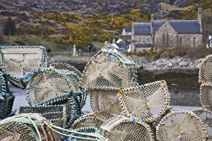 Trap Prints: Lochinver, Sutherland, Scotland, United Kingdom, Europe