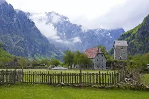 Lock-in tower in Thethi in the Albanian Alps, Albania, Europe