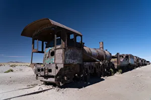 Bolivia Prints: Locomotive graveyard outside Uyuni, Bolivia, South America